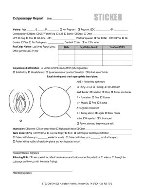 Colposcopy Form Fill Online Printable Fillable Blank PdfFiller