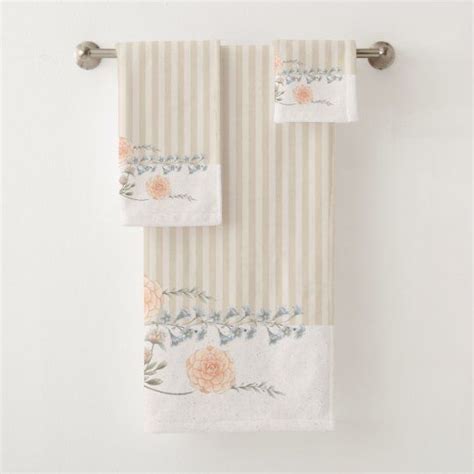 Dainty Floral Trim Cream Stripe Popular Zazzle Product Best Choice