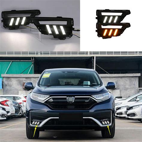 For Honda CRV CR V 2020 2022 Led DRL Front Fog Light Lamp 2 Color Turn