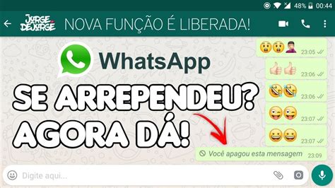 Whatsapp Libera Fun O Para Apagar Mensagens Enviadas Youtube