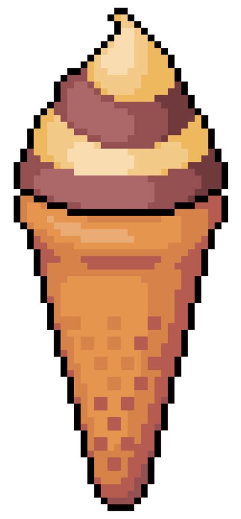 Pixel Art Ice Cream Vector Icon Game Bit White Background