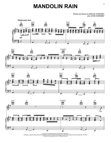 Mandolin Rain Sheet Music Direct