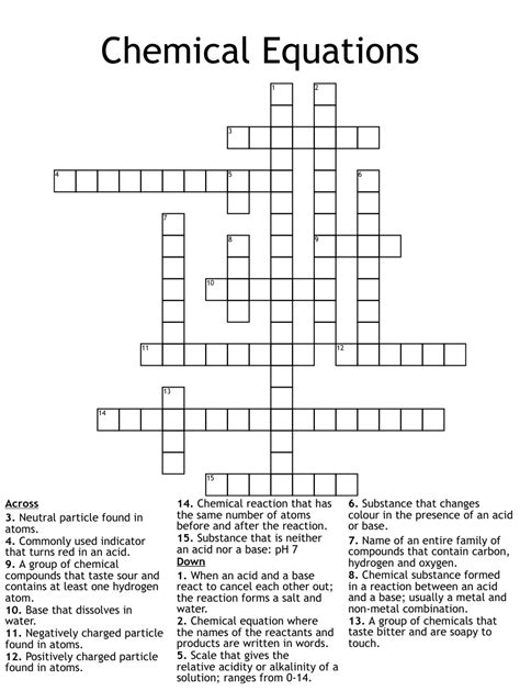 Chemical Reactions Word Search Wordmint