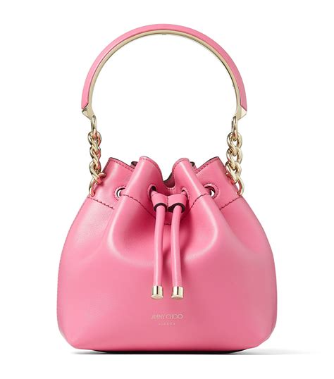 Womens Jimmy Choo Pink Leather Bon Bon Bucket Bag Harrods Uk