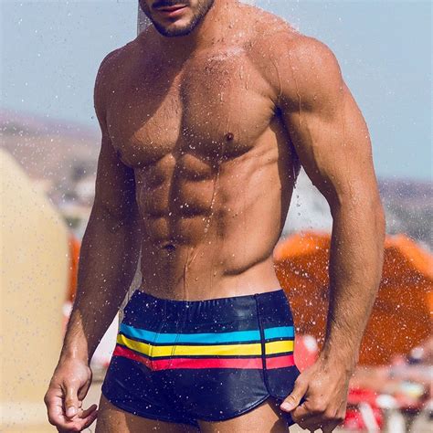 Uxh New Hot Sexy Mens Swimsuit Swimwear Male Sexy Swimming Wear Bathing Trunks Shorts Men Surf