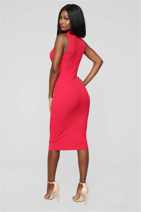 Rydell Midi Dress Red Fashion Nova