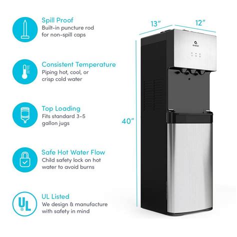 Avalon A10 Tl Top Loading Water Cooler Dispenser In Stainless Steel