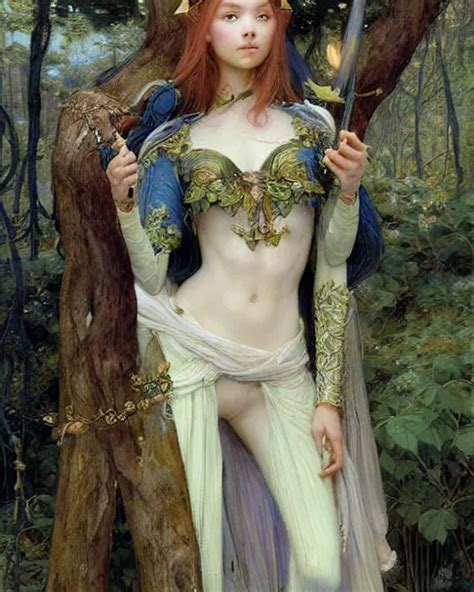 A Beautiful Elf Princess By Edgar Maxence And Ross Stable Diffusion