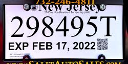 New Jersey Non Resident Temporary License Plates