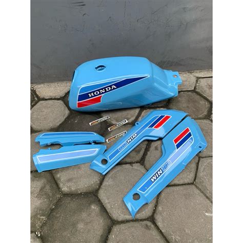 Jual Tangki Honda Win Set Cover Body Lengkap Biru Telur Asin Plus