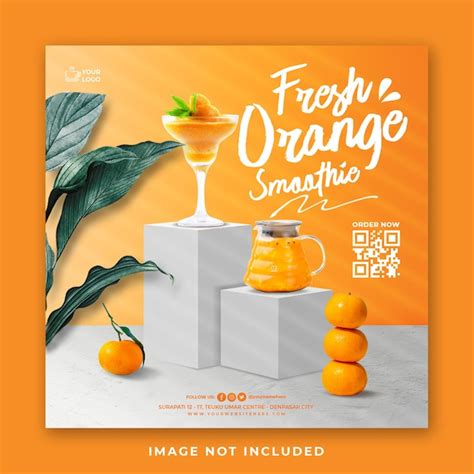 Premium Psd Orange Juice Drink Menu Social Media Post Template