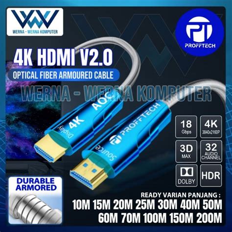 Jual Kabel Hdmi Fiber Optic V K Lapis Baja Armoured Meter Aoc