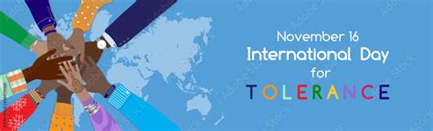 International Day For Tolerance 16 November Awareness Vector Banner