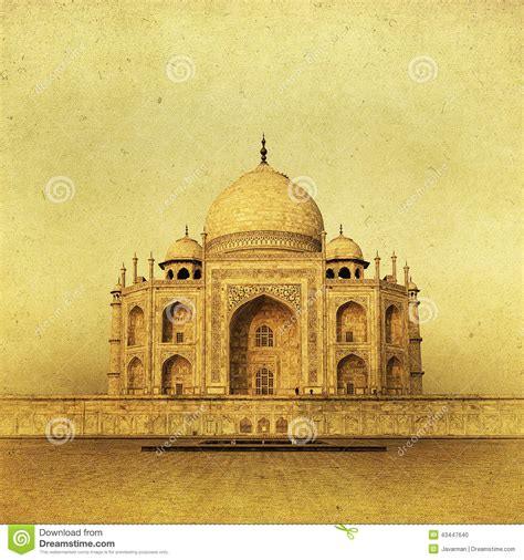 Imagen Del Vintage De Taj Mahal En La Salida Del Sol Agra La India