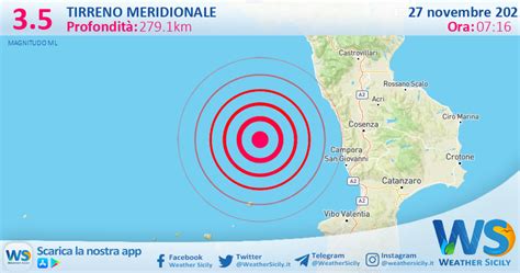 Scossa Di Terremoto Magnitudo 3 5 Nel Tirreno Meridionale MARE