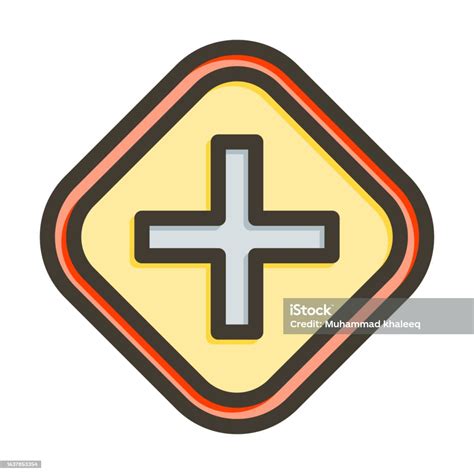 Crossways Sign Vector Thick Line Filled Colors Icon For Personal And