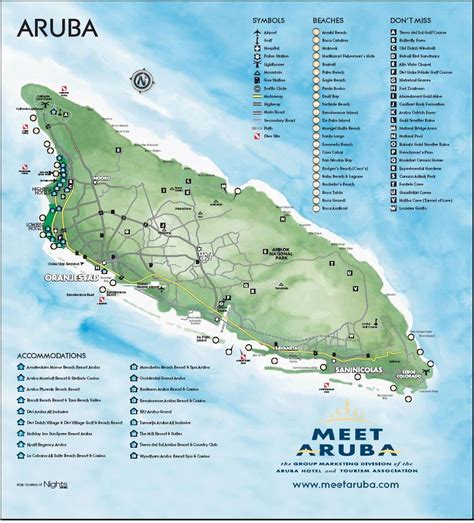 Palm Beach Map Aruba | Beach Map