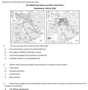 AP World History Unit 7 101 Multiple Choice Stimulus Based Questions