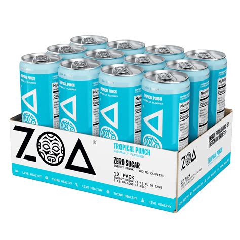 Zoa Zero Sugar Energy Drink Tropical Punch Oz Pack Shop