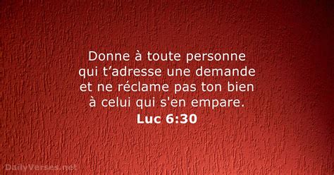 Luc 6 30 Verset De La Bible DailyVerses Net