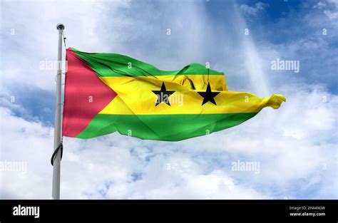 3D Illustration Of A Sao Tome And Principe Flag Realistic Waving