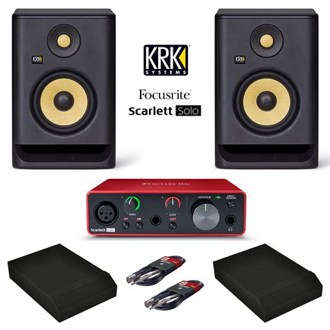 Focusrite Scarlett Solo 3 ª generación KRK Rokit RP5 G4 con