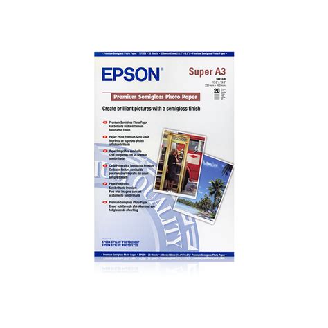 Epson Papel Fotografico Semibrillo Premium SemiGlossy Photo A3 20