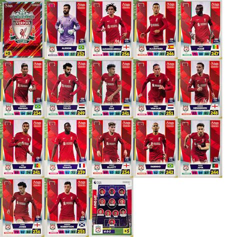 Liverpool Team Base Set Cards Panini Premier League Adrenalyn Xl