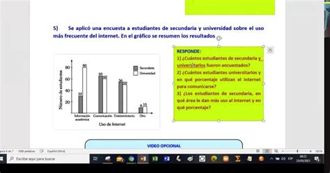 Se Aplico Una Encuesta A Estudiantes De Secundaria Y Universidad Sobre