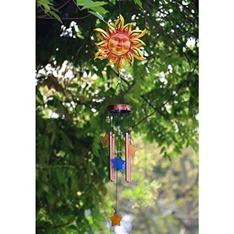 Sun Face Wind Chimes For Outside Garden Decoration Aluminum Tubes