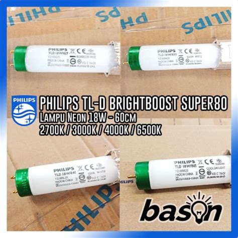 Promo PHILIPS TL D 18W Super80 BrightBoost Lampu Neon 600mm 6500K