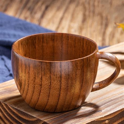 Pc Solid Wood Coffee Mug Tea Cup Classic Wooden Tea Mug Small Wood