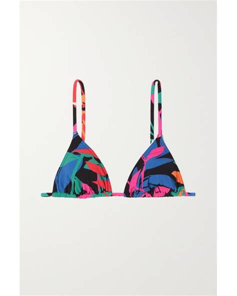 Eres Lentisque Mouna Printed Triangle Bikini Top In Black Blue Lyst