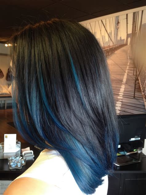 Black Hair Blue Highlights