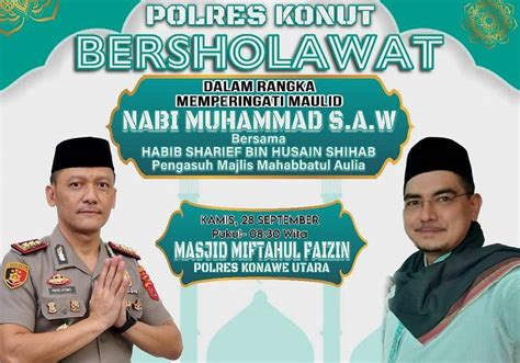 Rayakan Maulid Nabi Muhammad Saw Polres Konut Datangkan Habib Sharief