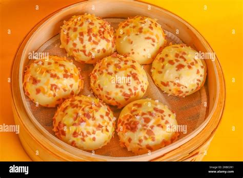 dim sum, Steamed Custard Buns Stock Photo - Alamy