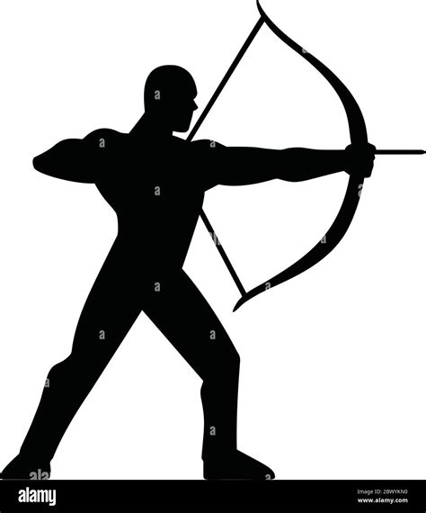 Archery Silhouette - A cartoon illustration of an Archery Silhouette ...