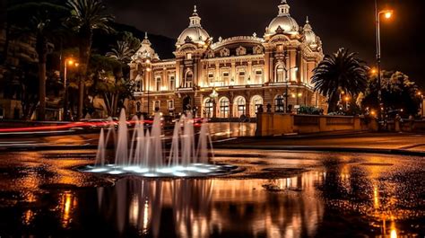 Premium AI Image The Palace Of Monaco At Night