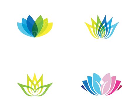 Lotus Symbol Vector Icon Summer Health Flower Vector Summer Health