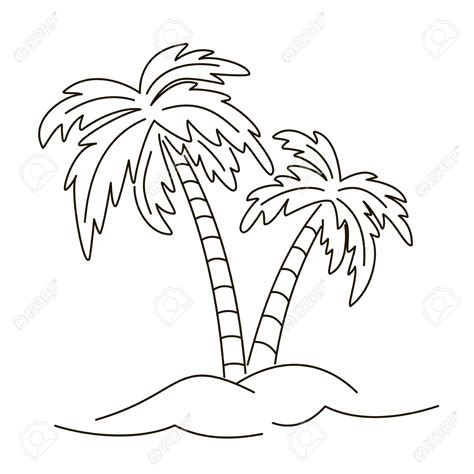 Palm Tree Line Drawing At Explore Collection Of