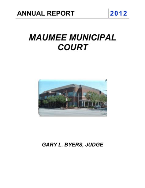 2012 maumee municipal court annual report