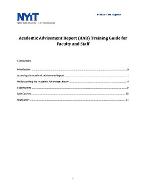 Fillable Online Academic Advisement Report Aar Training Guide For Fax