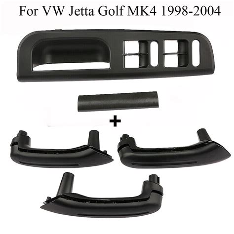 Black Interior Door Grab Handle Cover Switch Bezel For Vw Jetta