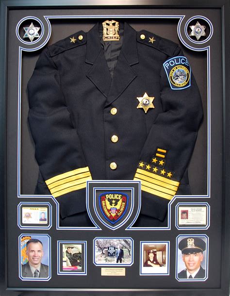 Police Chief Retirement Shadow Box Display