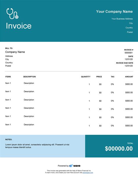 Invoice Templates For Health And Wellness Professionals Wave Financial