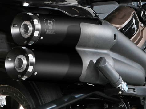 HD 004 LH1BA MIVV Pair Of HR 1 BLACK STEEL SILENCER HARLEY DAVIDSON