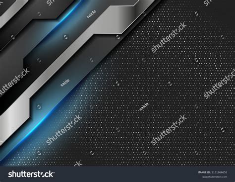 Tech Metallic Graphic Design Blue Neon Stock Vector Royalty Free