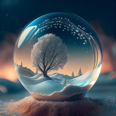 Premium Photo Snow Globe With Tree Inside Christmas And New Year