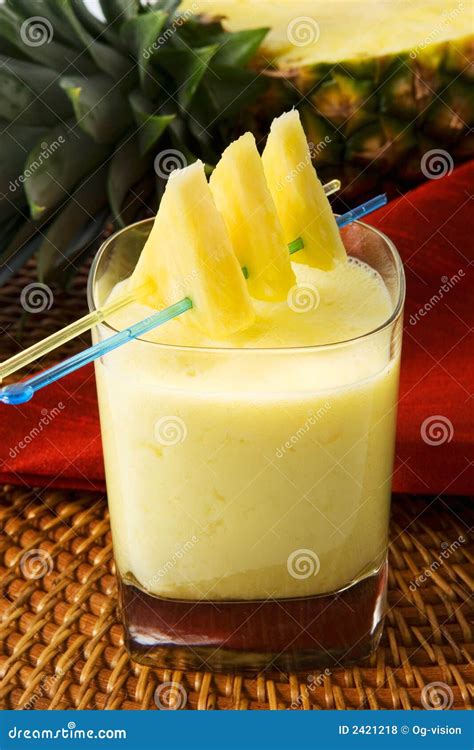 Pineapple Smoothie Stock Photo Image Of Ripe Milkshake 2421218