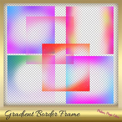 Gradient Border Frame Gradient Effect Frame Soft Color Photo Overlay ...